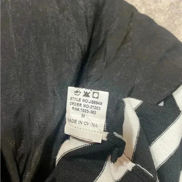 Naranka mini dress 3/4 sleeve stripe sexy lined back zip - Picture 5 of 9